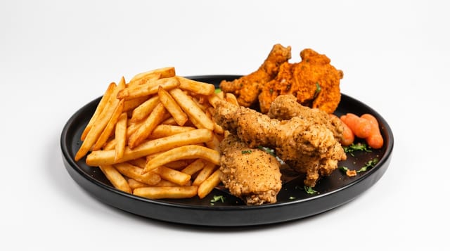 Wings with Golden Fries.