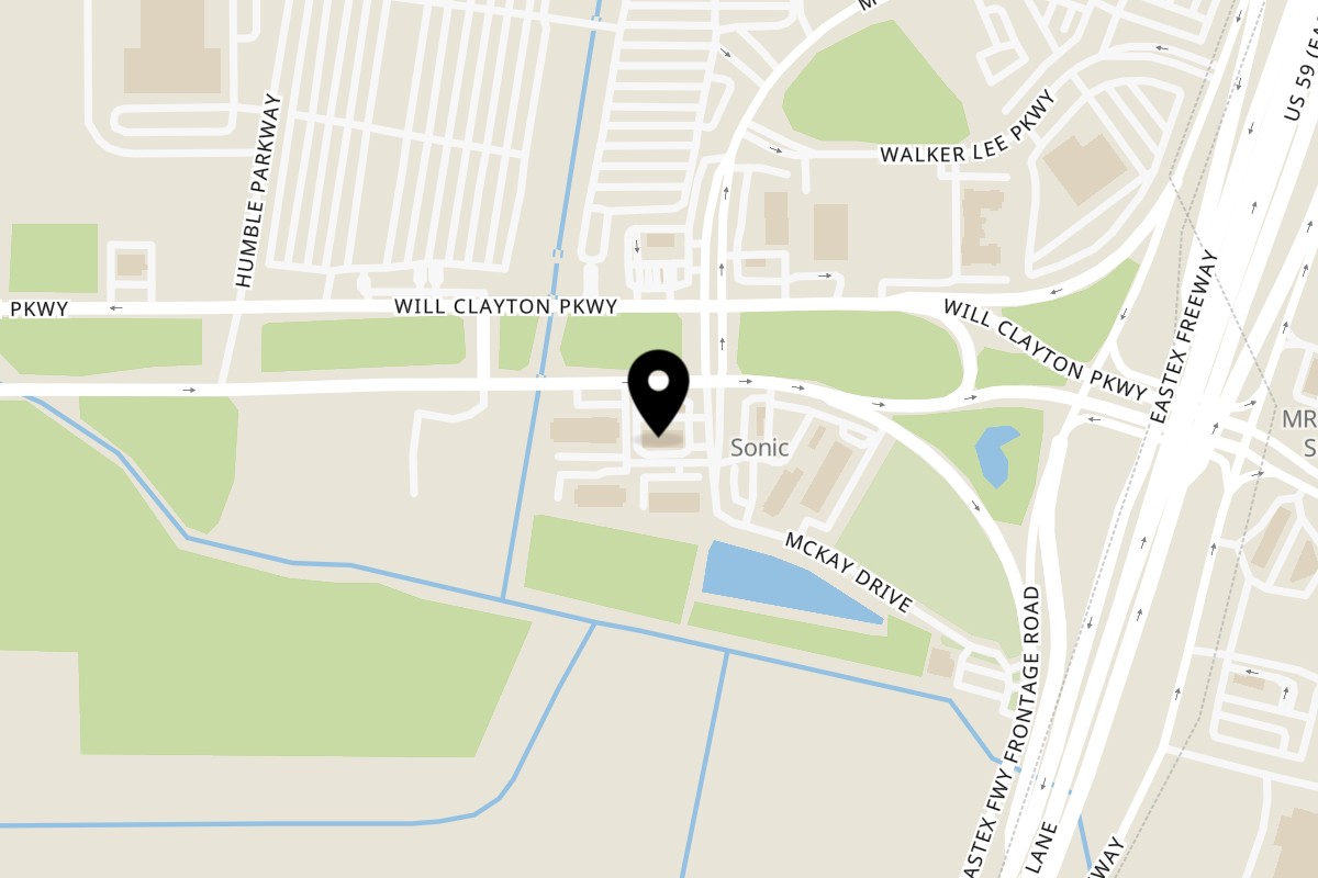 Map showing the location of Juicy Joint Humble on 7064 Will Clayton Pkwy in Humble